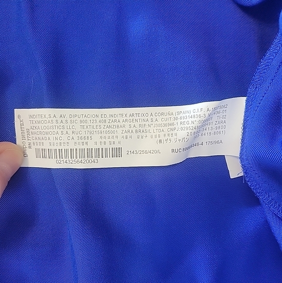Zara Satin Effect Wrap Blue Mini Dress Size Large NWT - Picture 6 of 6